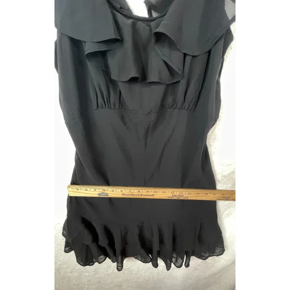 Abercrombie & Fitch Black Dress M Medium Ruffle Tiered Sleeveless Mini Short NWT - Picture 11 of 13
